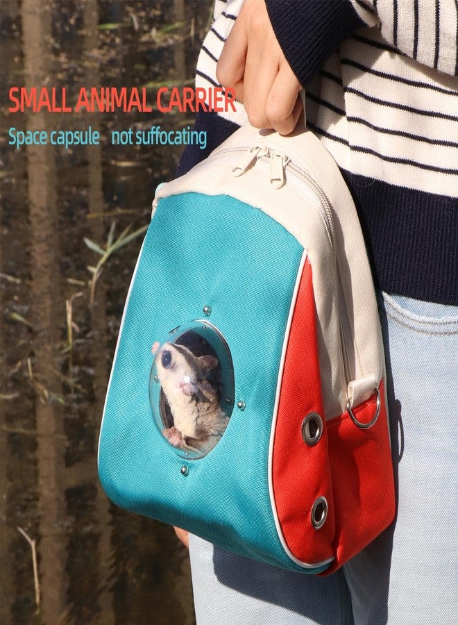 HardcorePet Small pet Carrier with Breathable Design Featuring Shoulder Straps and Panoramic Windows, Suitable for Hamsters, Rats, Squirrel, Sugar Gliders, Birds(Color Blocking) - Image 2